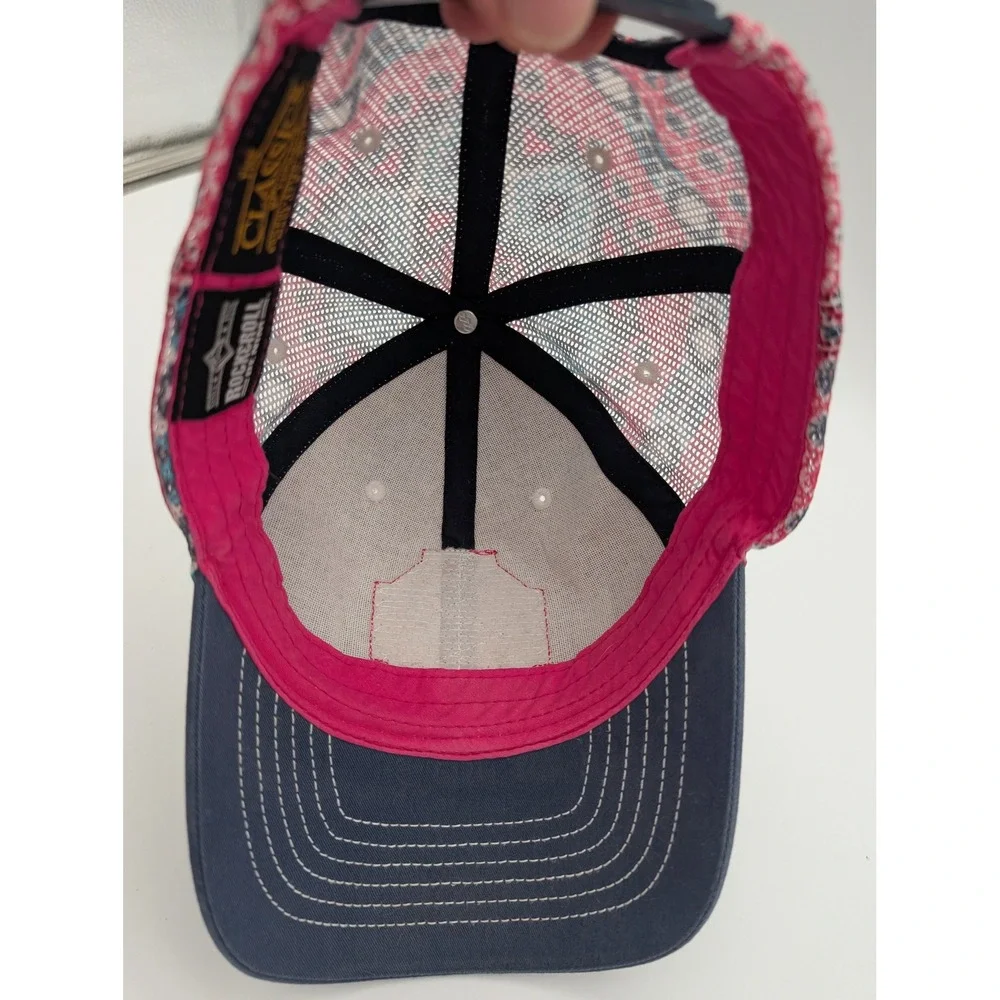 Rock and Roll Cowgirl Womens Southwestern Mesh Snapback Trucker Hat Brown Pink